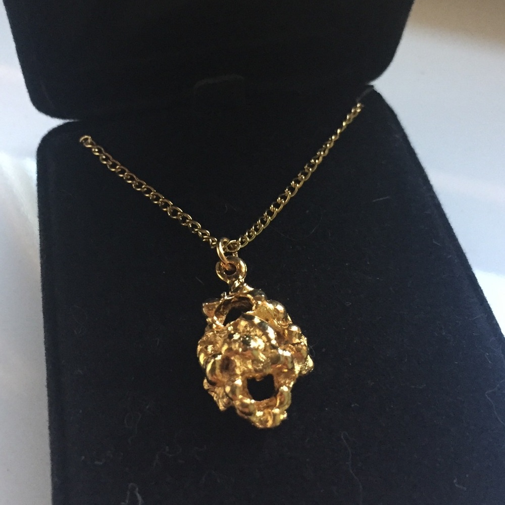 24k gold plated nugget necklace